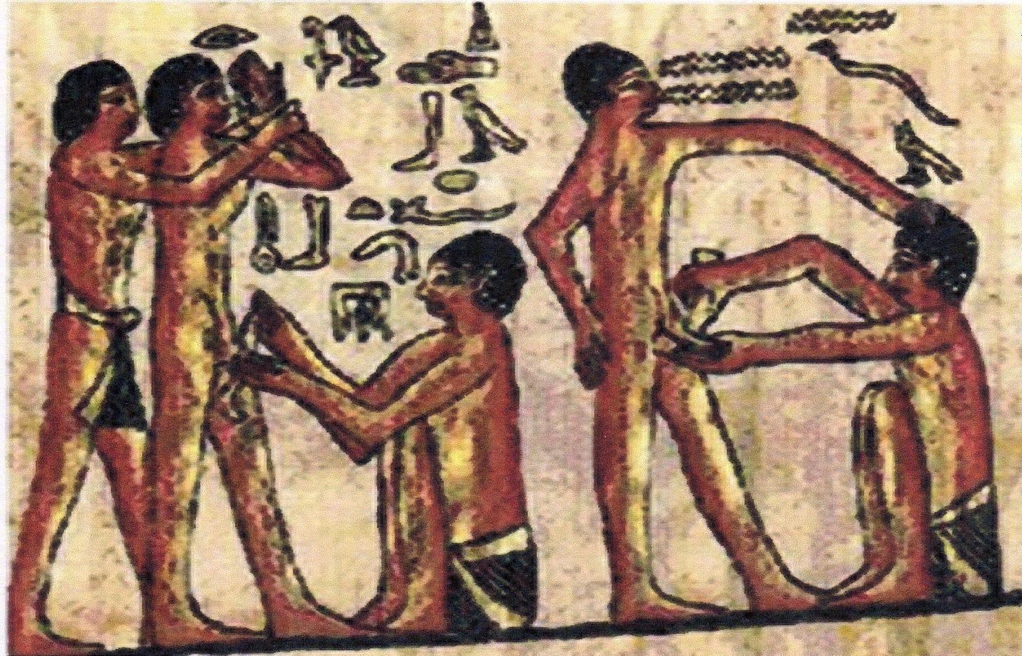 File:Egyptian Doctor healing laborers on papyrus.jpg - Wikimedia Commons