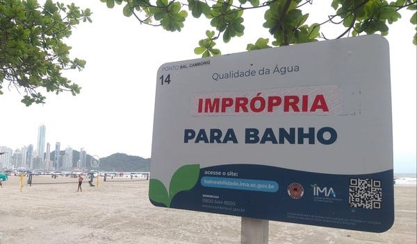 Praia alargada de Balneário Camboriú está totalmente imprópria para banho  em 1º relatório do IMA da temporada | Santa Catarina | G1
