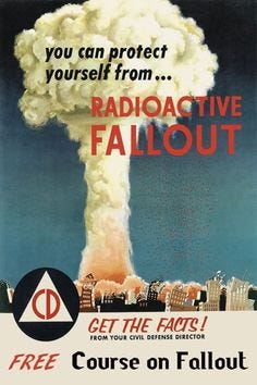 This may contain: an advertisement for radioactive failout