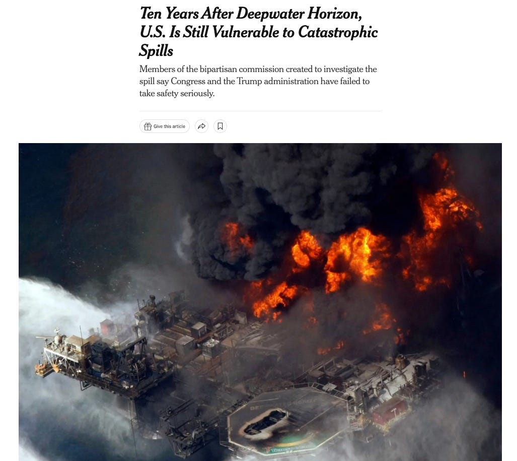 New York Times article on Deepwater Horizon