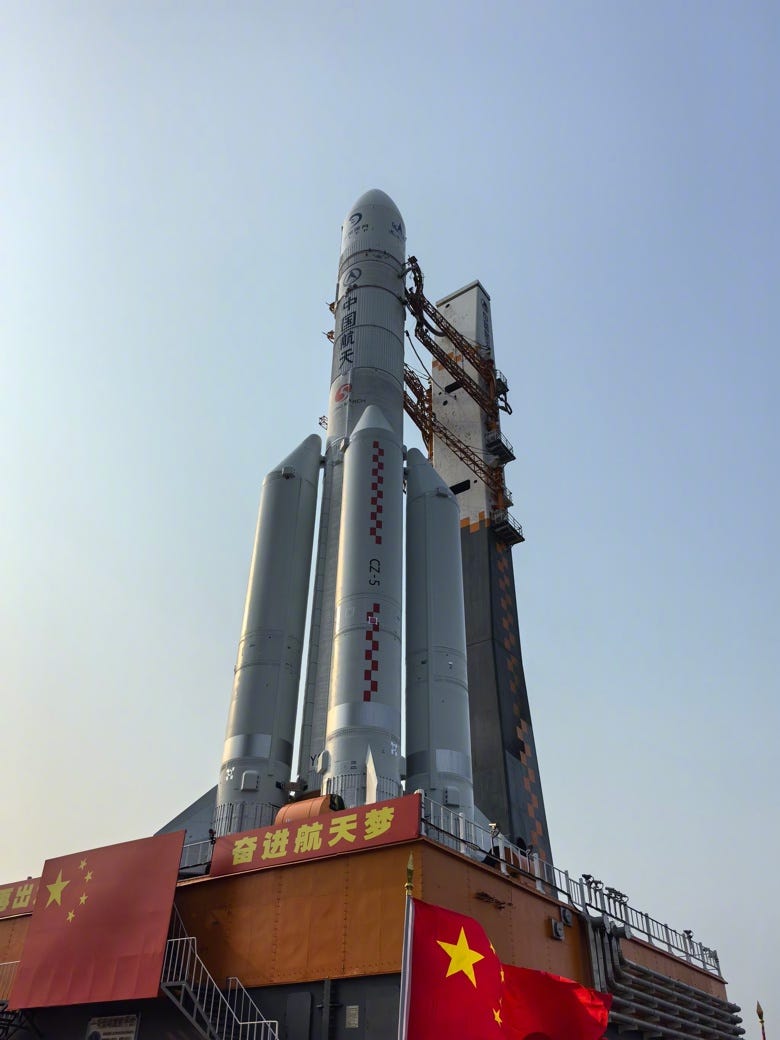 The Long March 5 Y8 rolling out to its launchpad.