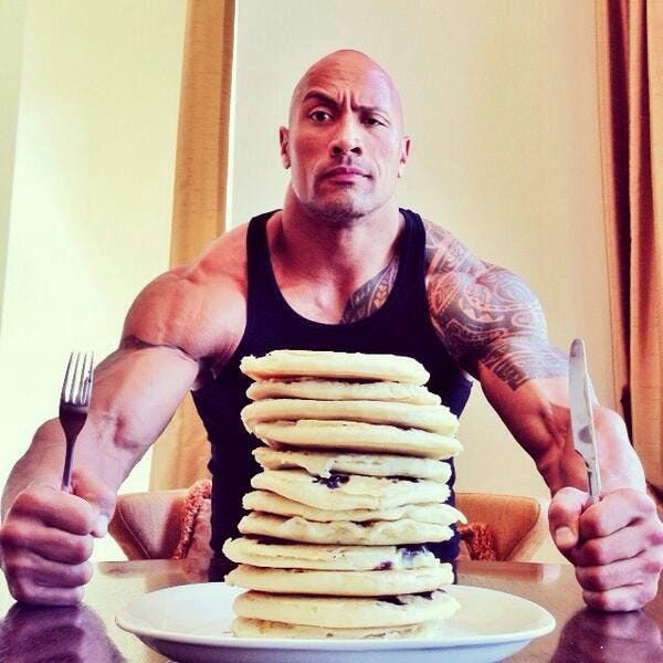 The Rock Makes Pancake Cheat Meal on Instagram