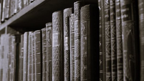 Rows of old books
