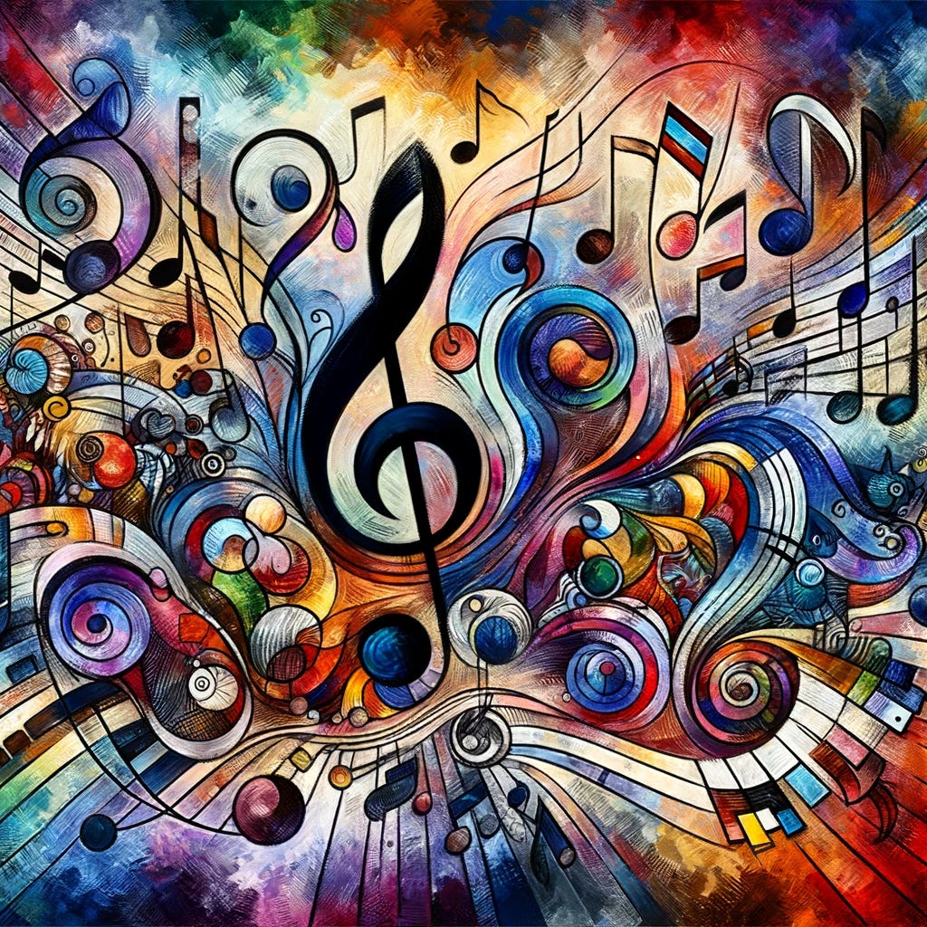 Abstract music notes