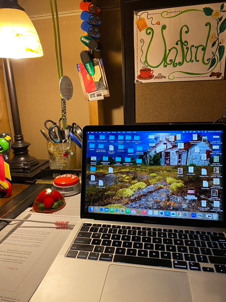 Emily's laptop & desk