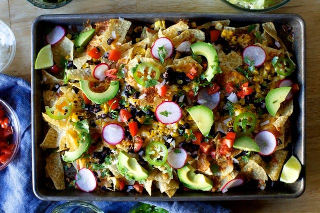 corn and black bean weeknight nachos