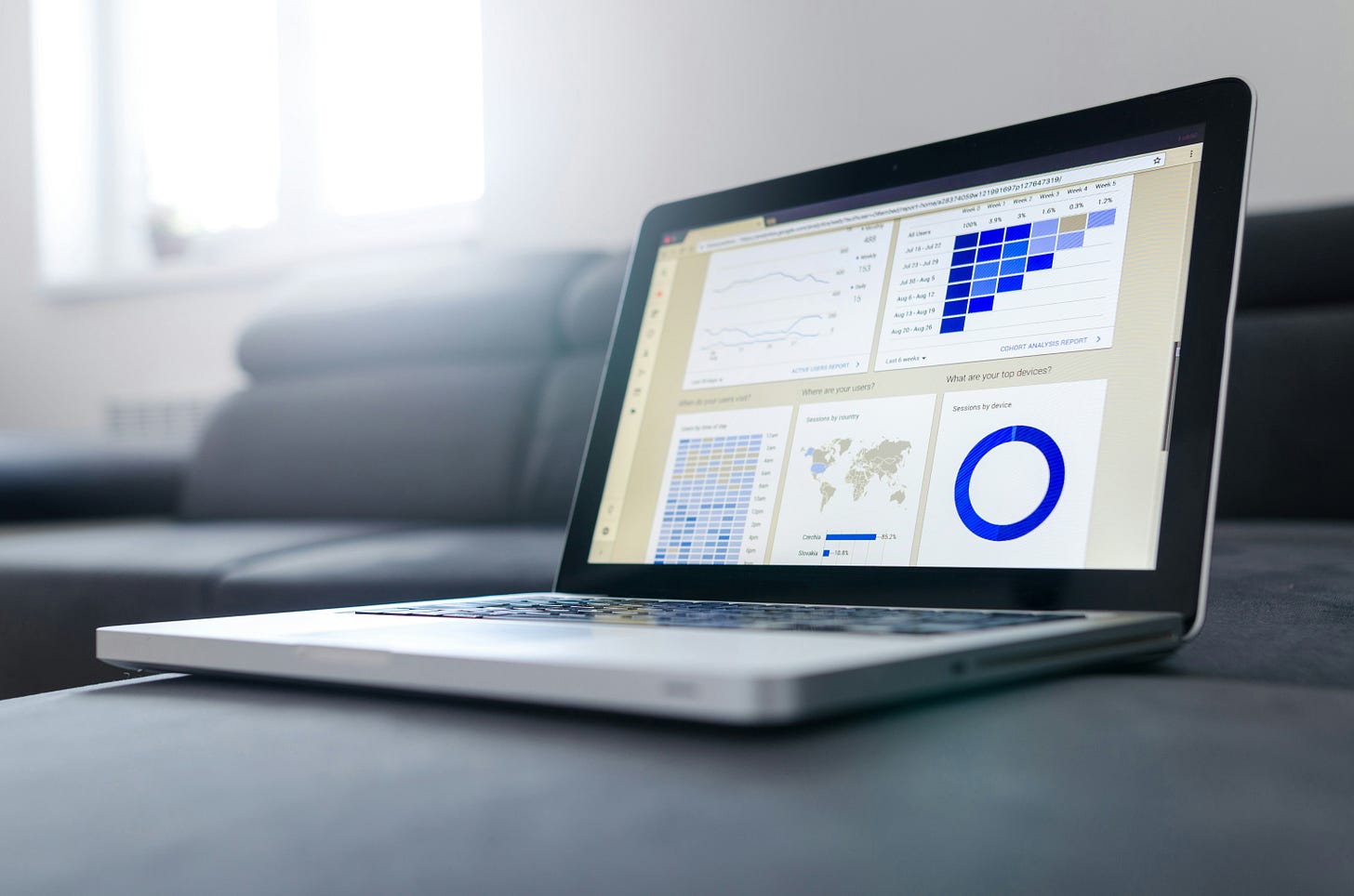 Laptop with data on it. Image from unsplash.com