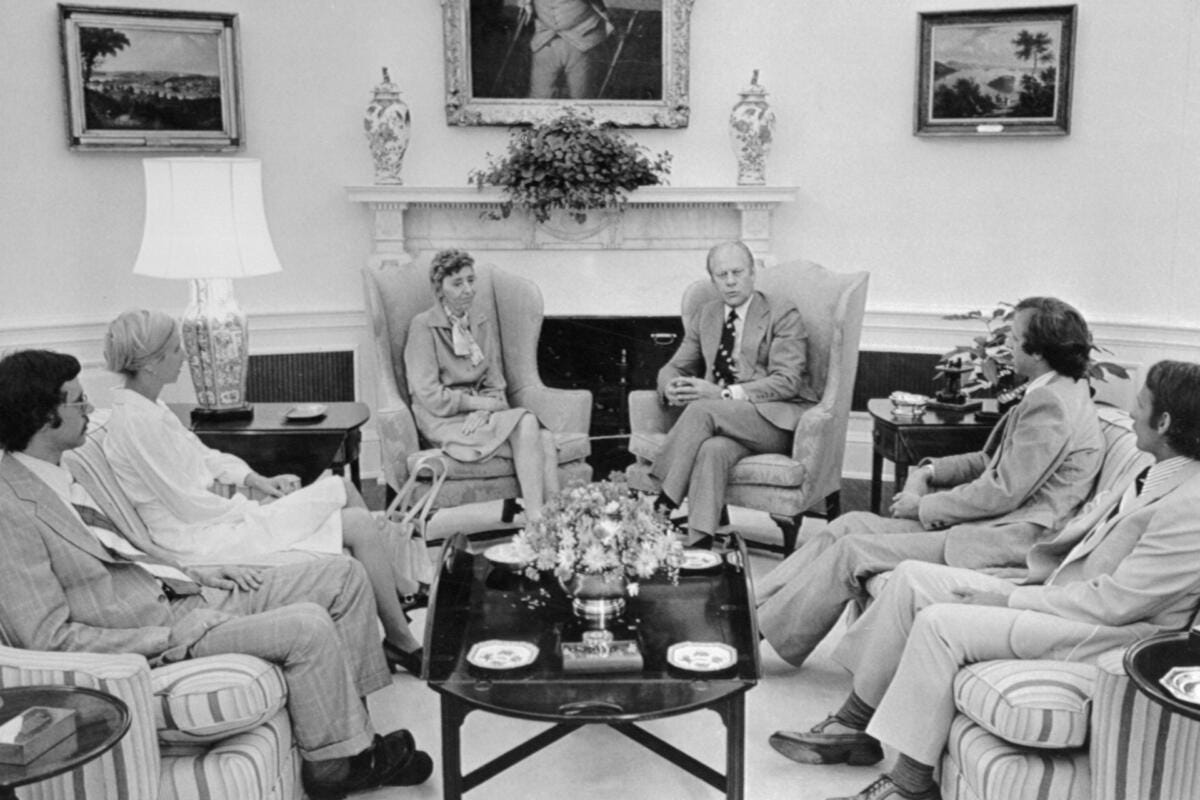President Gerald Ford meeting with the family of Dr. Frank Olson in 1975.
