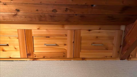 Closed cedar drawers