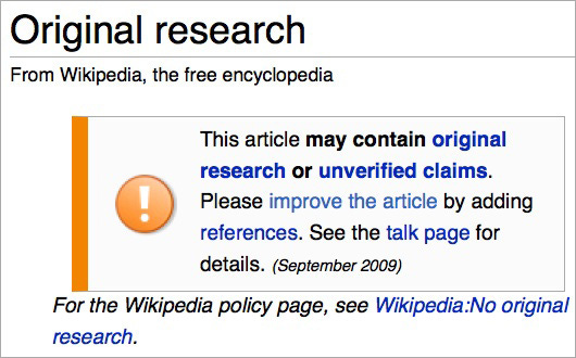 wikipedia-original-research