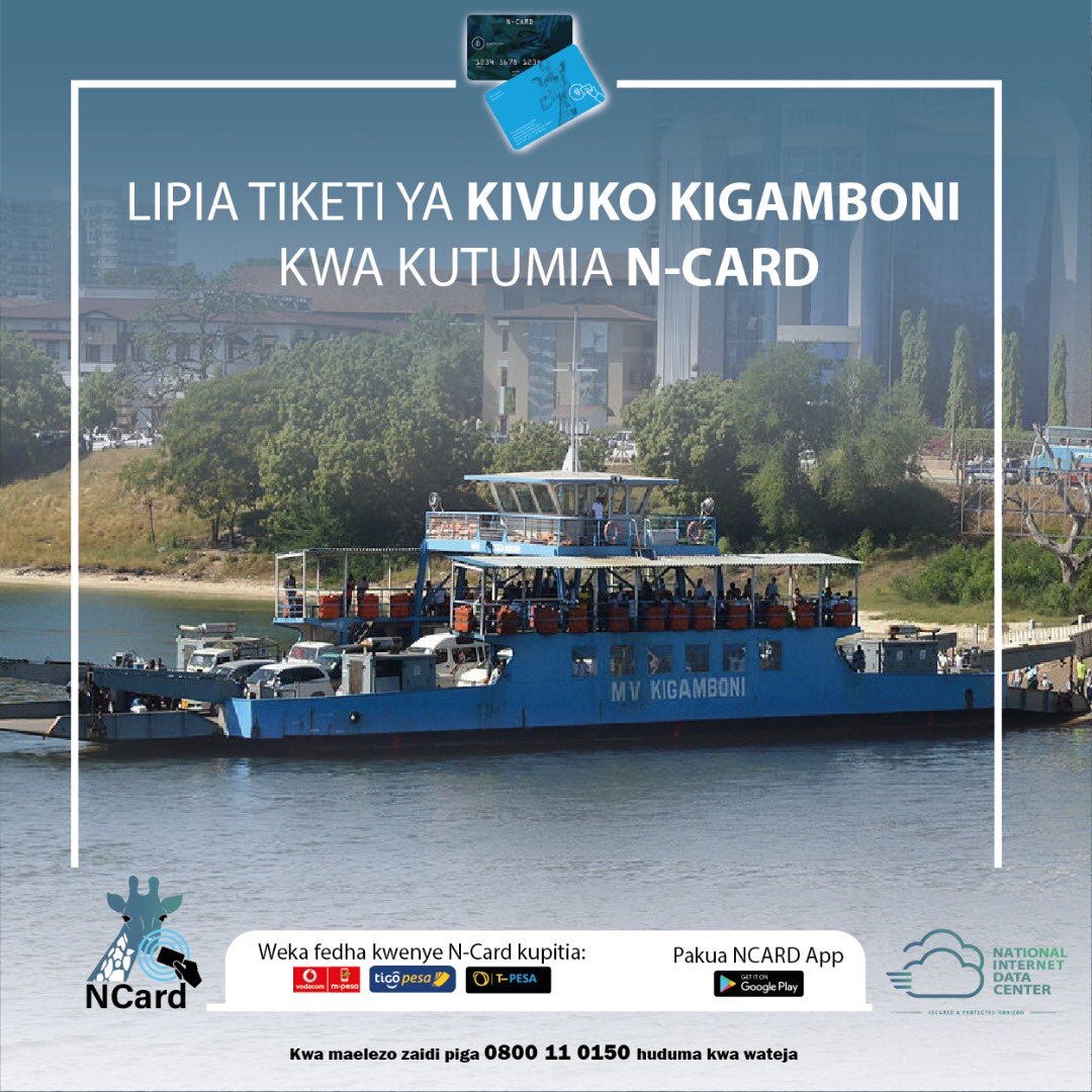 NIDC Tanzania on X: "Habari njema kwa wakazi wa Kigamboni, kuanzia tarehe  2/12/2020 tutaanza kutumia mfumo mpya wa malipo kwa kutumia kadi (N-Card) # ncard #ncardtanzania #malipokimtandao @nidctanzania  https://t.co/djGWEawRjy" / X