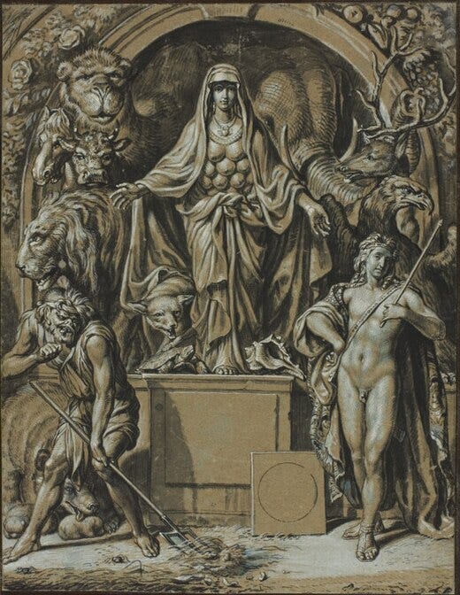 Diana of Ephesus as allegory of Nature by Joseph Werner, c. 1680
