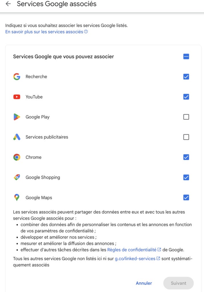 Services associés Google dmA