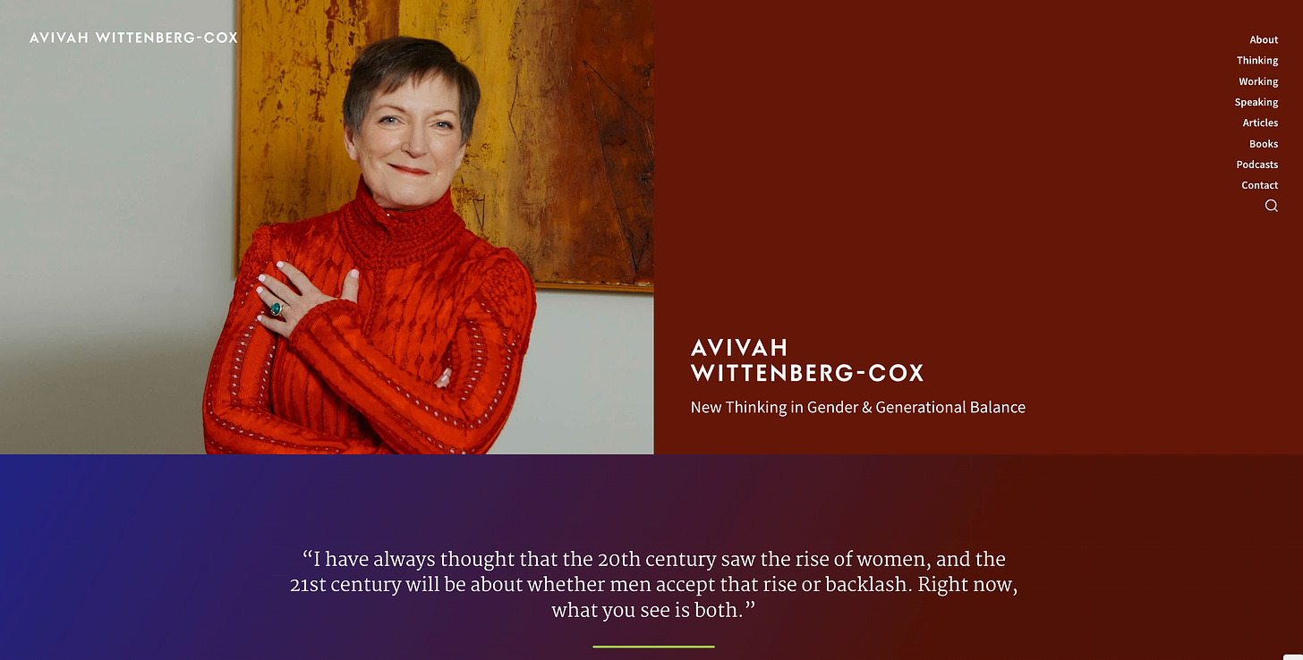 Avivah Wittenberg-Cox website gender and generational balance expert