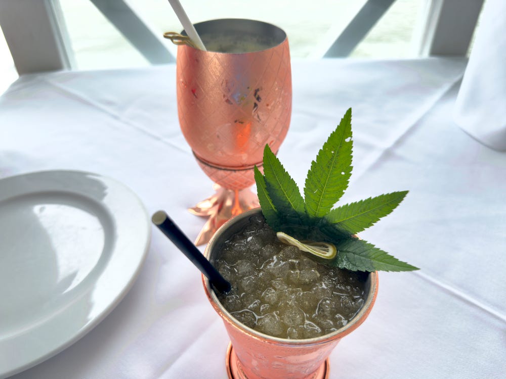 The Pacifico and Isla Bonita cocktails at La Rosa Nautica