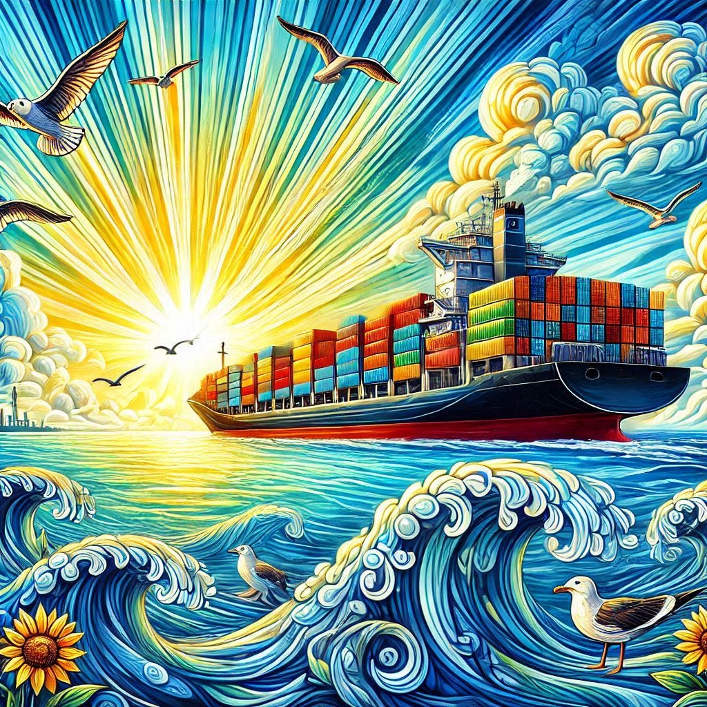 containership ile ilgili sanatsal bir masterpiece