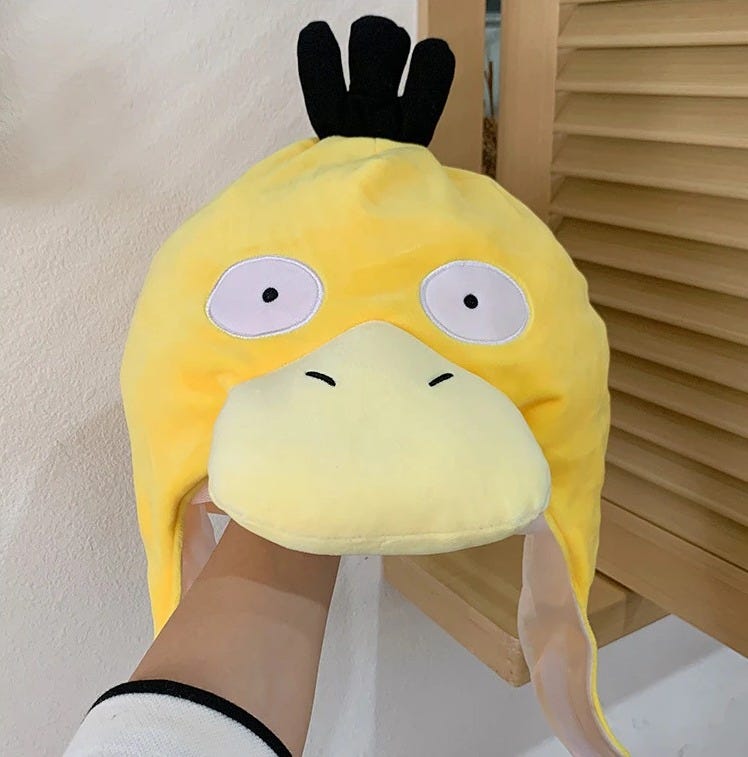 Pokemon Psyduck Headgear Cartoon Anime Headdress Cute Plush Hood Hat  Creative Stuffed Doll Pillow Photo Props Christmas Gift New - Action  Figures - ...