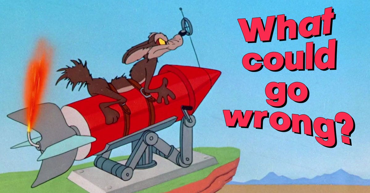 Can you guess what's about to happen to Wile E. Coyote?