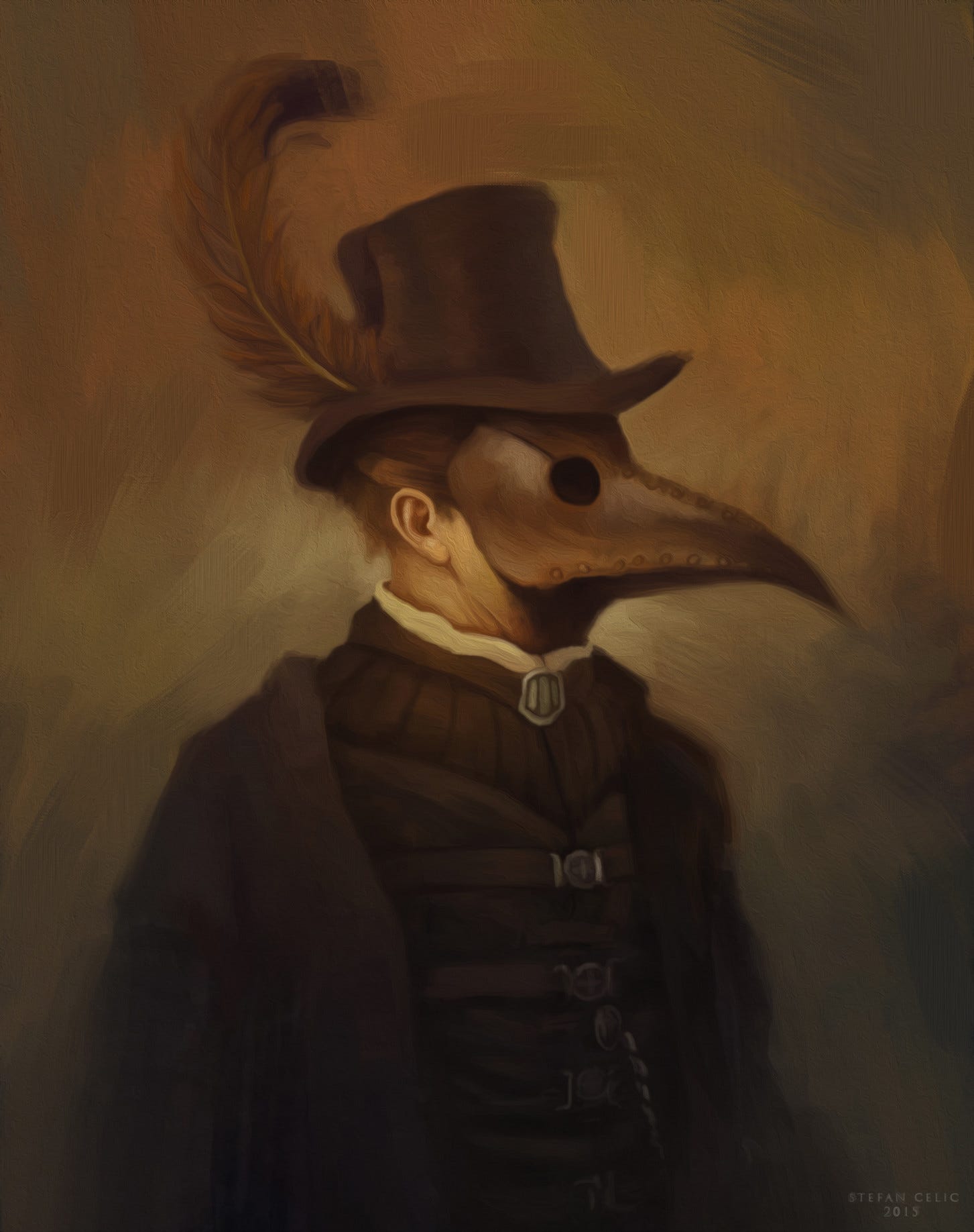 Digital Painting of a Plague Doctor