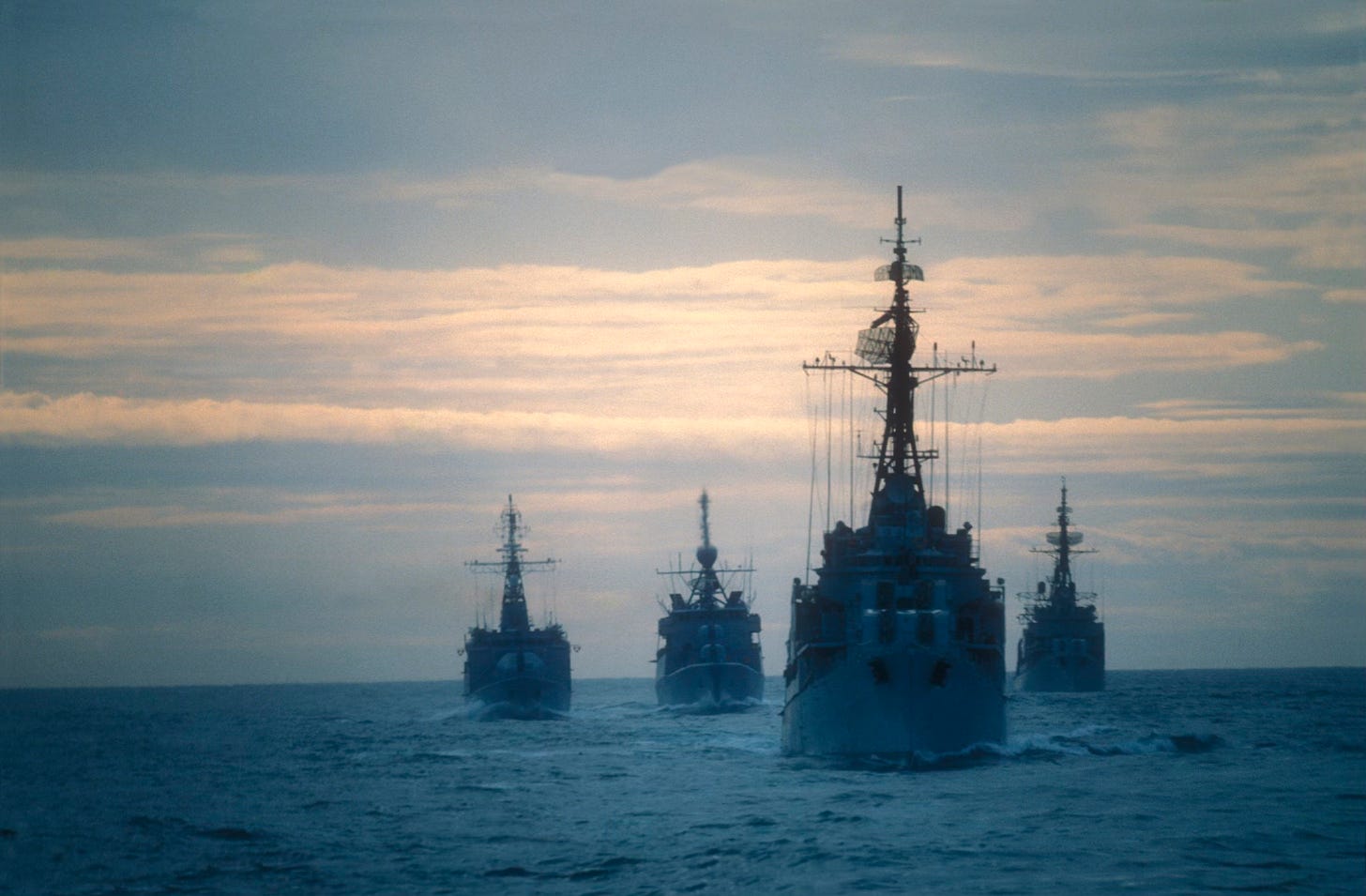 Four Navy Ships at sea