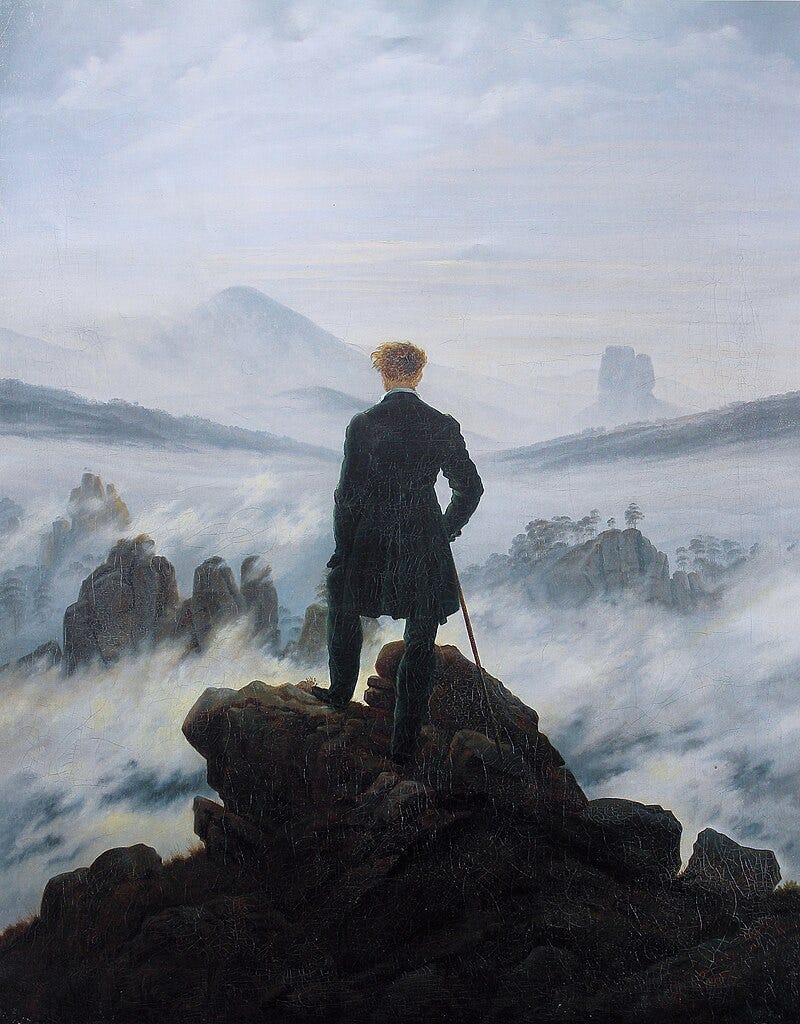 Caspar David Friedrich: Der Wanderer über dem Nebelmeer, 1818