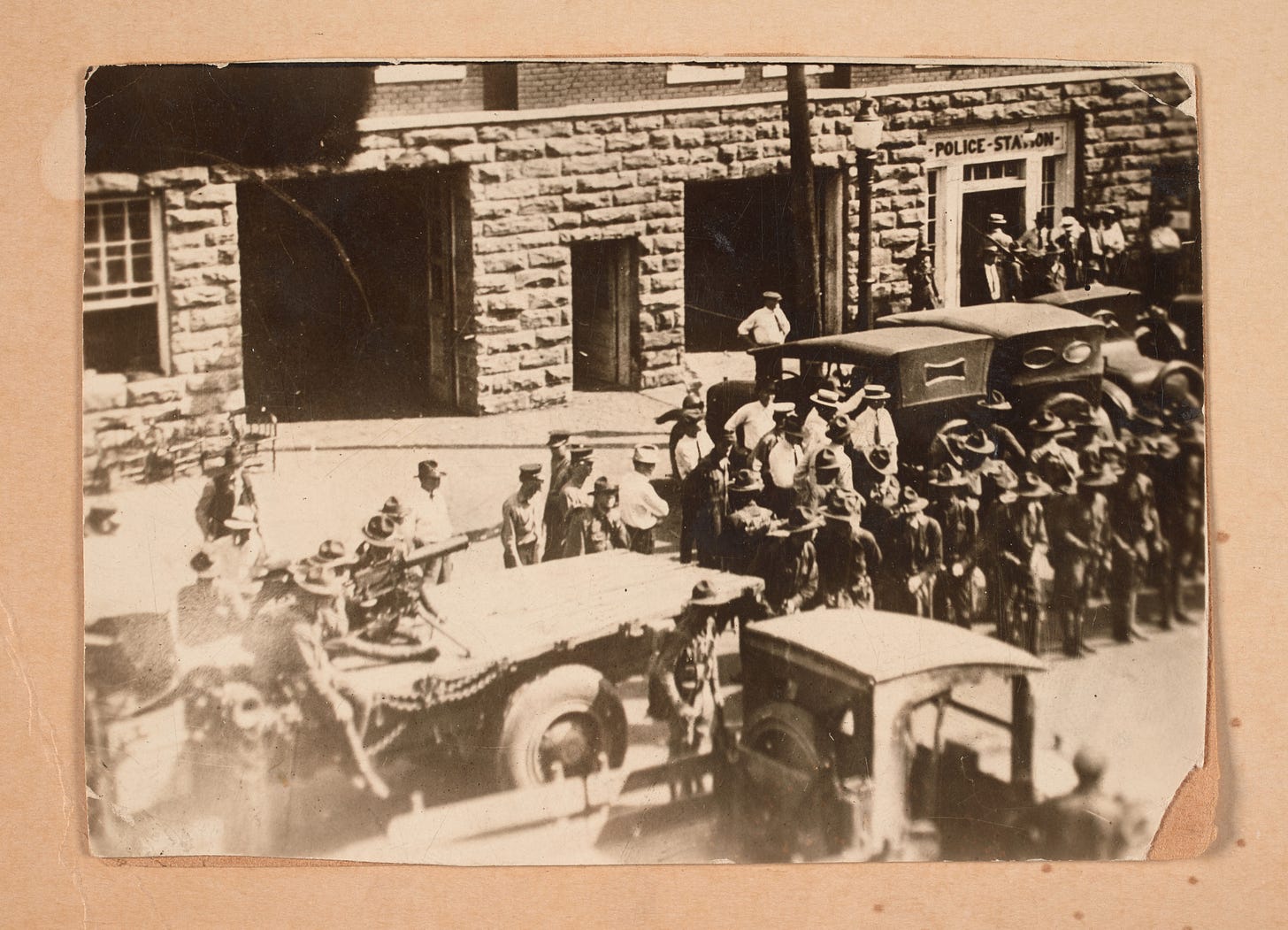 Photograph of the Oklahoma National Guard during the Tulsa Race Massacre