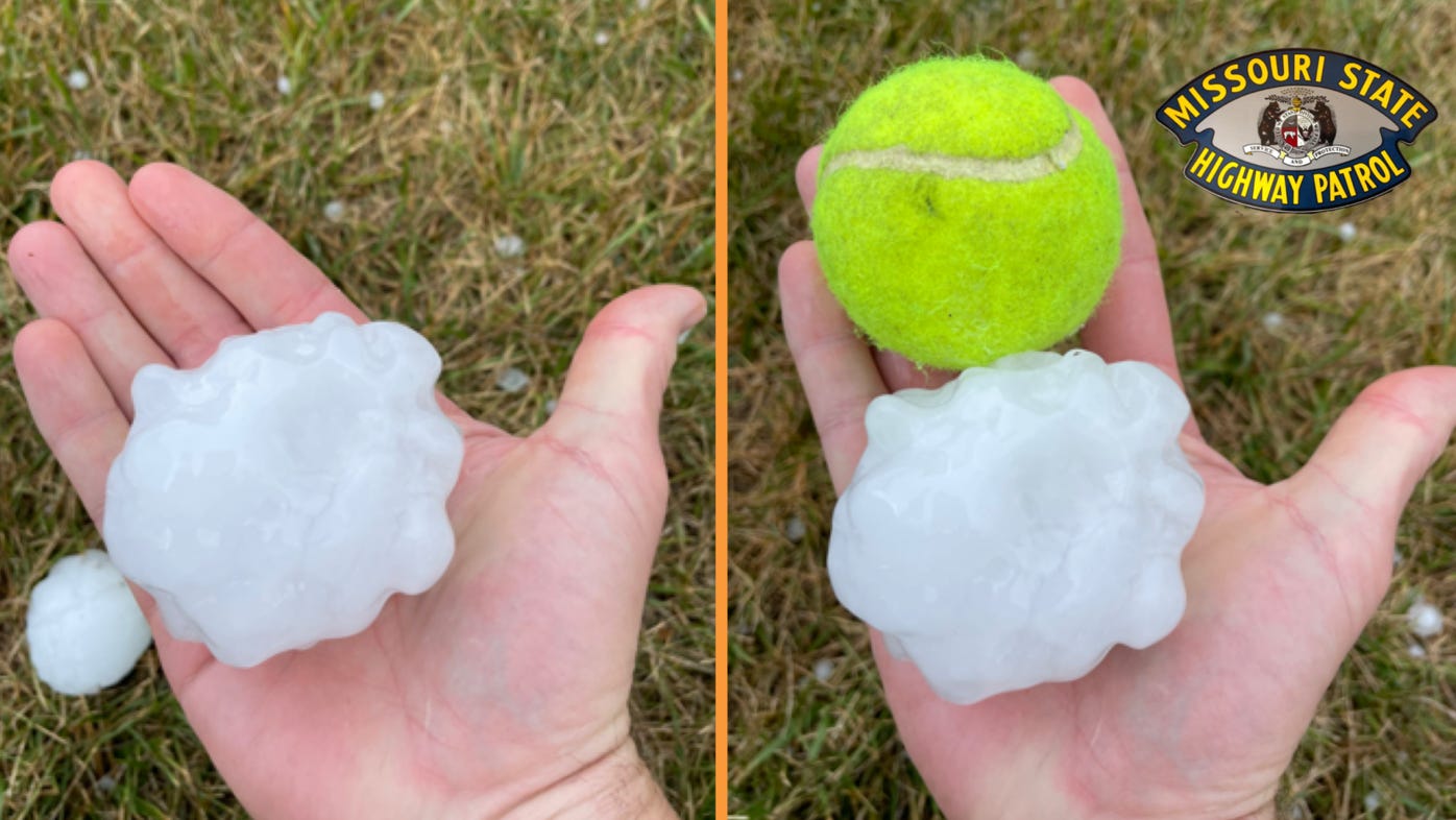 Tennis ball sized hail north of KOAM viewing area; Tips to prepare for hail  | Joplin News First | koamnewsnow.com