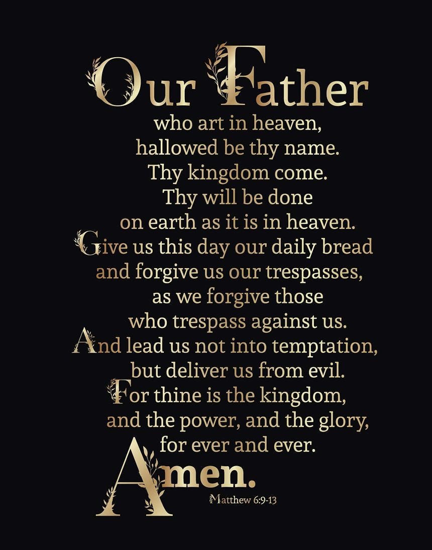 Red Horse Designs Lord’s Prayer Wall Art Posters, Christian Posters, Scripture Wall Art, Biblical Art - Black Background -...