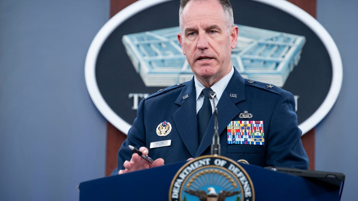 Pentagon spokesman Air Force Brig. Gen. Patrick Ryder speaks at the Pentagon on Thursday, Oct. 26, 2023 in Washington.