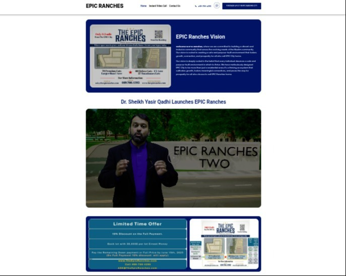 BEFORE: This is what The EPIC Ranches website looked like when it went online in February, 2025 BEFORE: This is what The EPIC Ranches website looked like when it went online in February, 2025