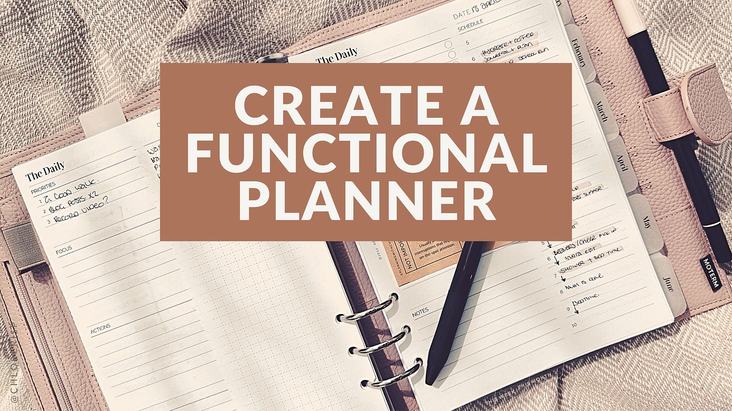 How to create a functional planner