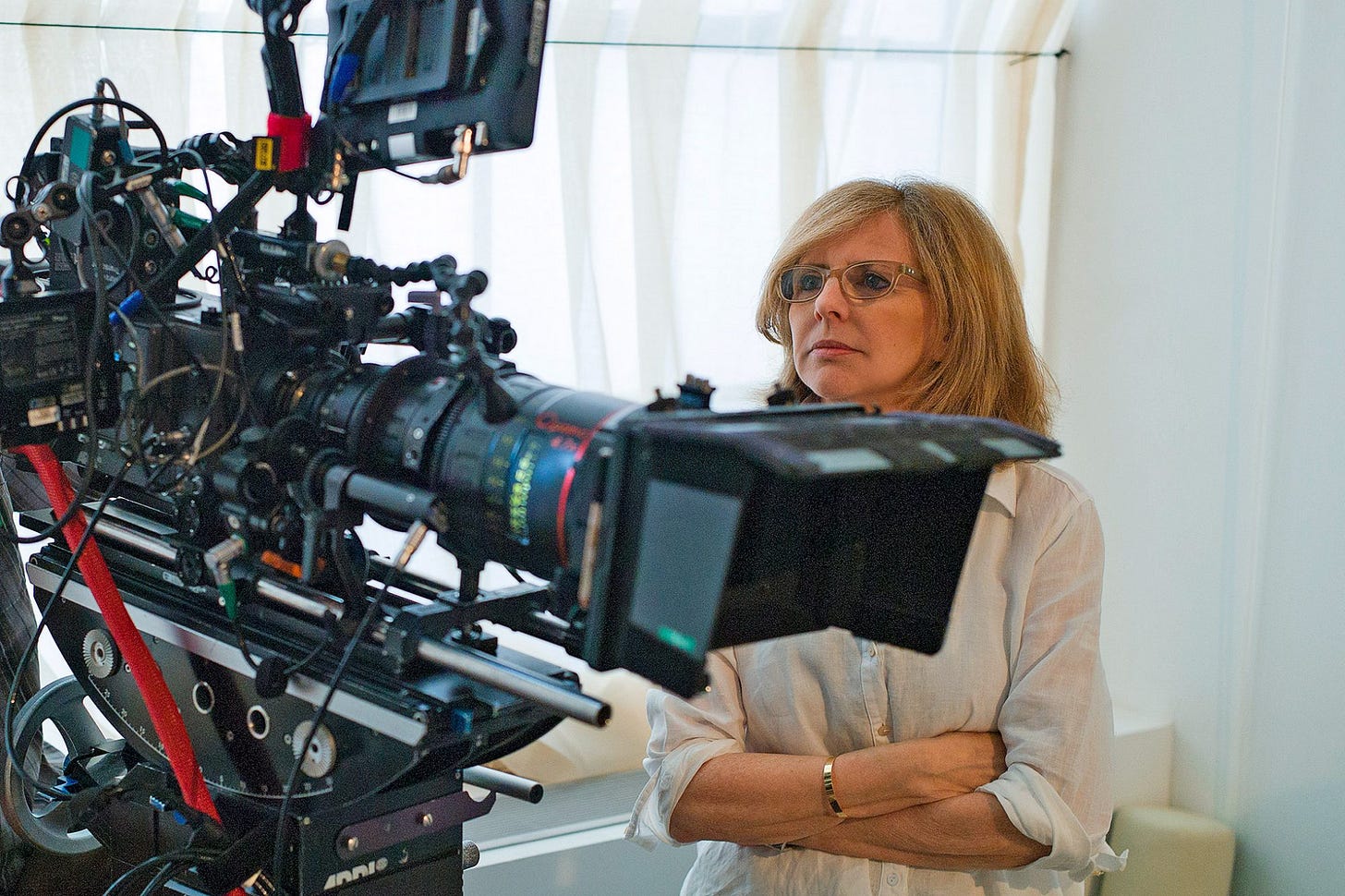 director nancy meyers on film set