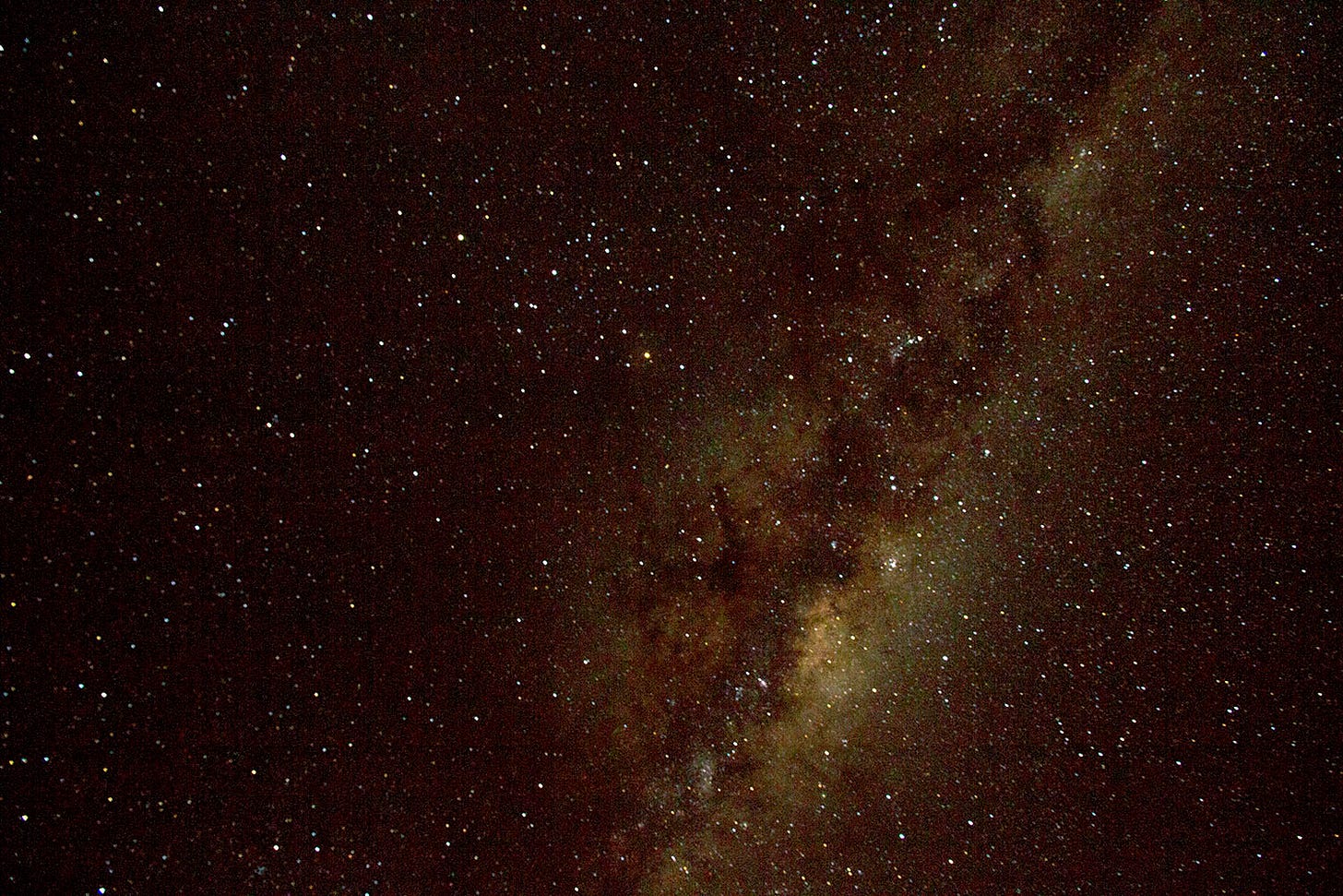 An arm of the milky way in the night's sky.