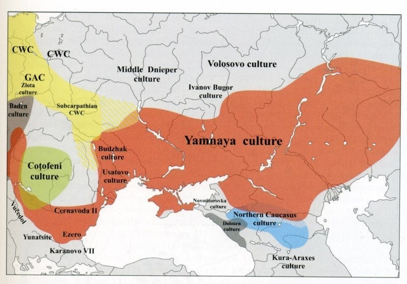 Extent of the Yamnaya culture in southern Ukraine and Russia