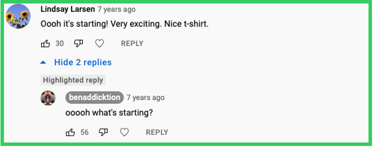 Lindsay Larsen comments: Oooh it's starting! Very exciting. Nice t-shirt. | Ben replied: ooooh what's starting?