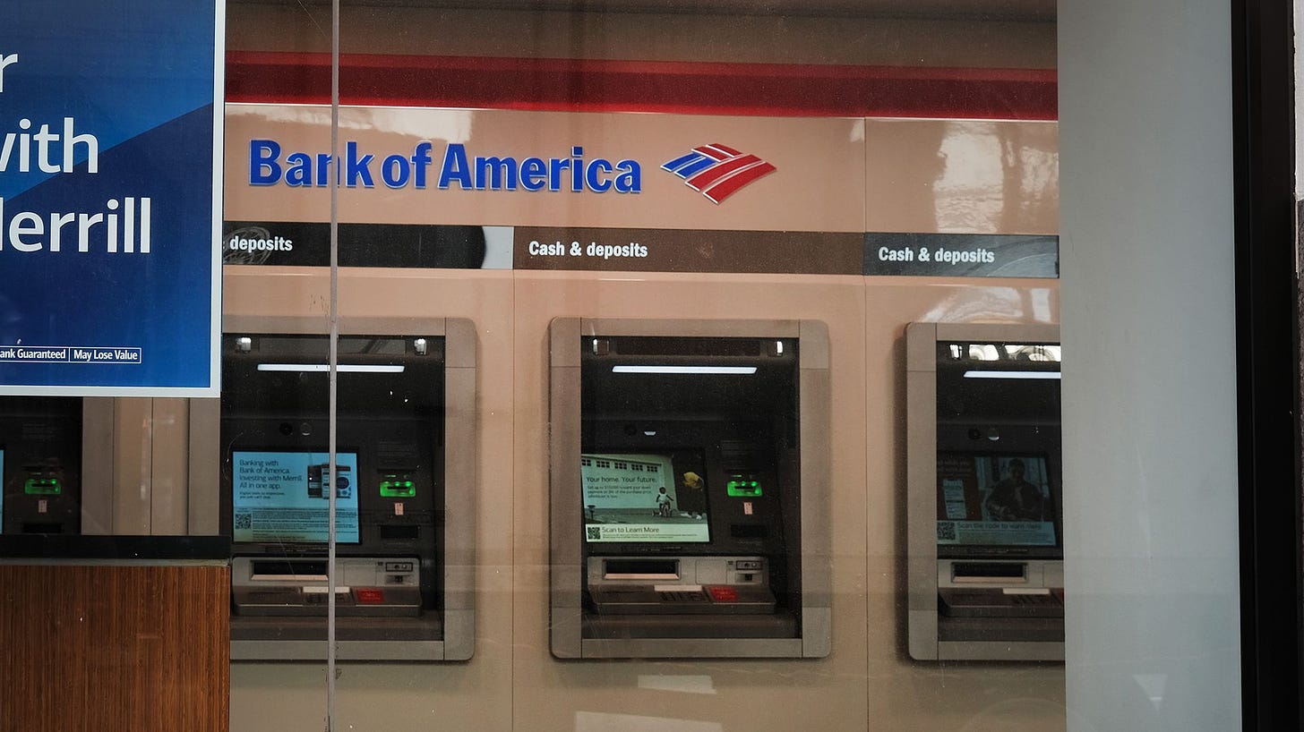 A Bank of America branch stands in Manhattan on March 15, 2023 in New York City.