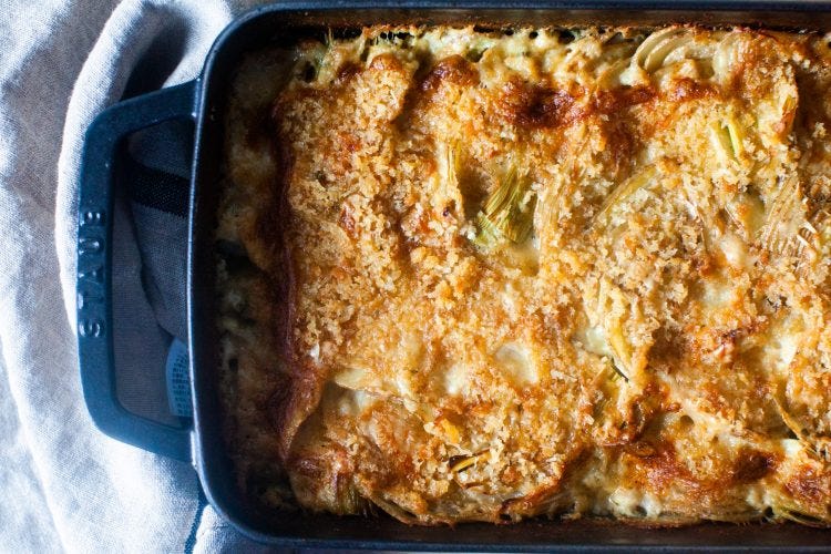 potato and leek gratin