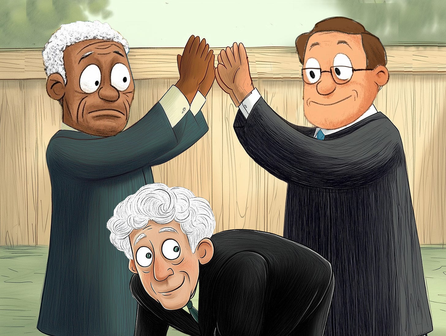 Gorsuch, Alito and Thomas demonstrate the Eiffel Tower sex position