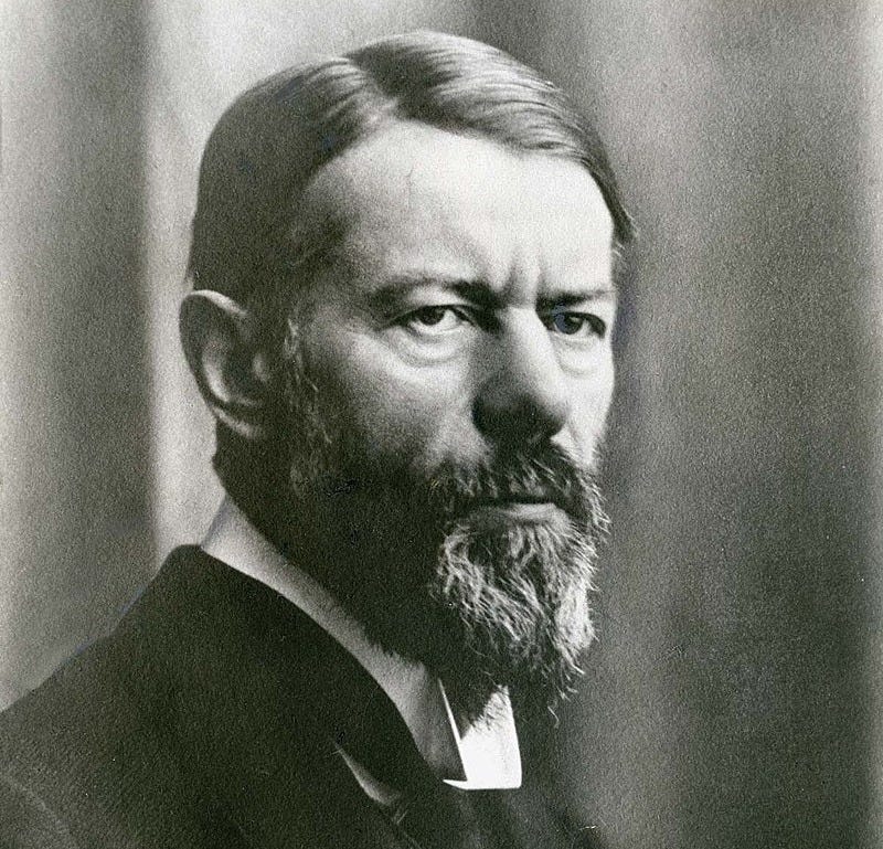 Max Weber in 1918, facing right