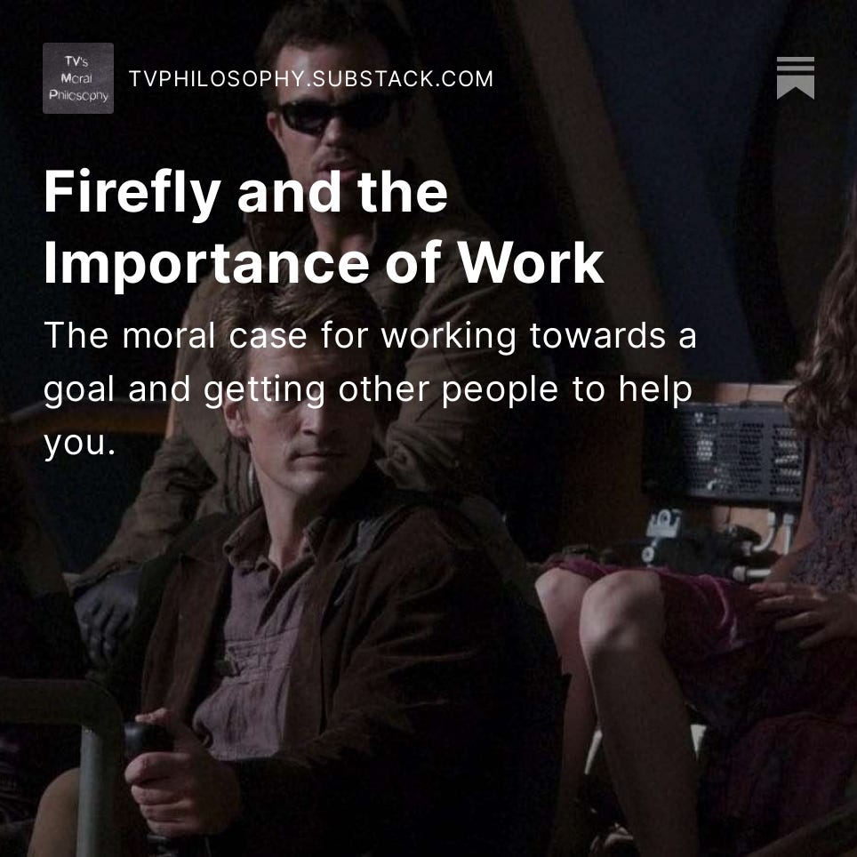 Firefly and the Importance of Work starring Nathan Fillion, Gina Torres, Alan Tudyk and Summer Glau.