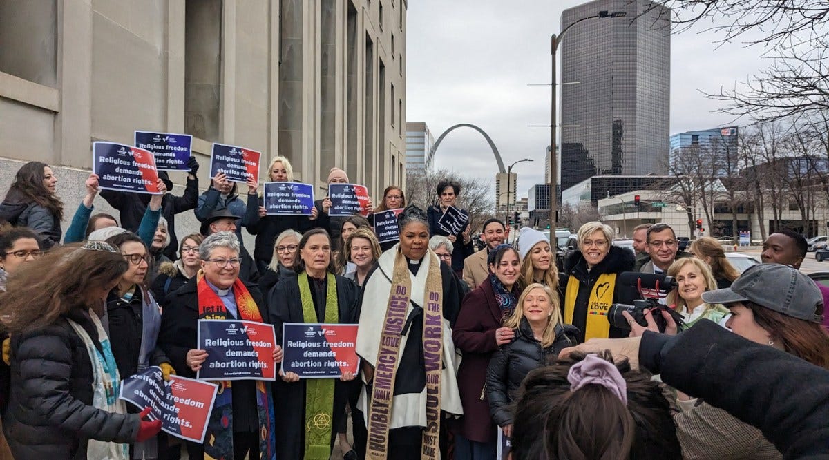 Clergy members sue Missouri to block faith-based anti-abortion laws | Clergy members gather in Missouri to announce their lawsuit