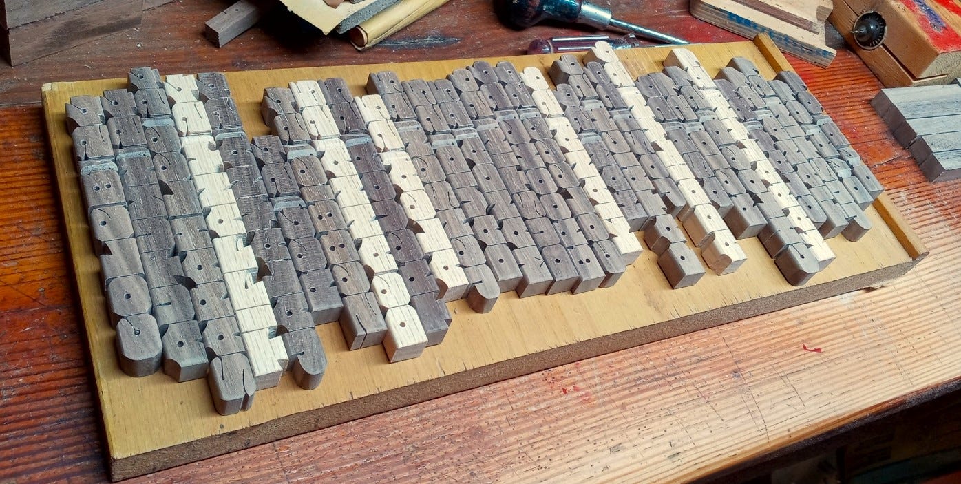 Walnut and Oak Wood Namae Keychains (in process).