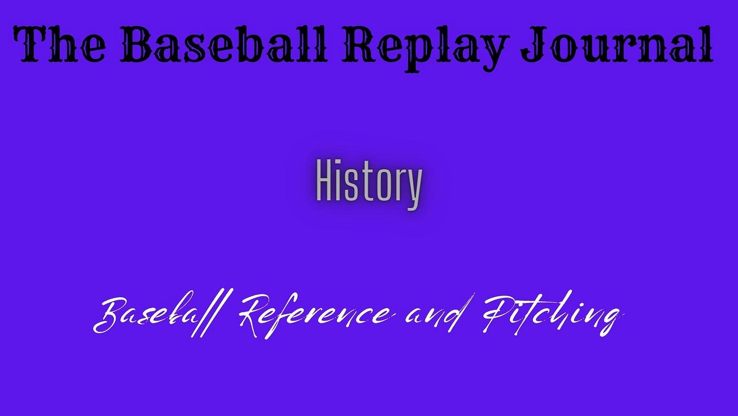 Baseball Replay Journal History