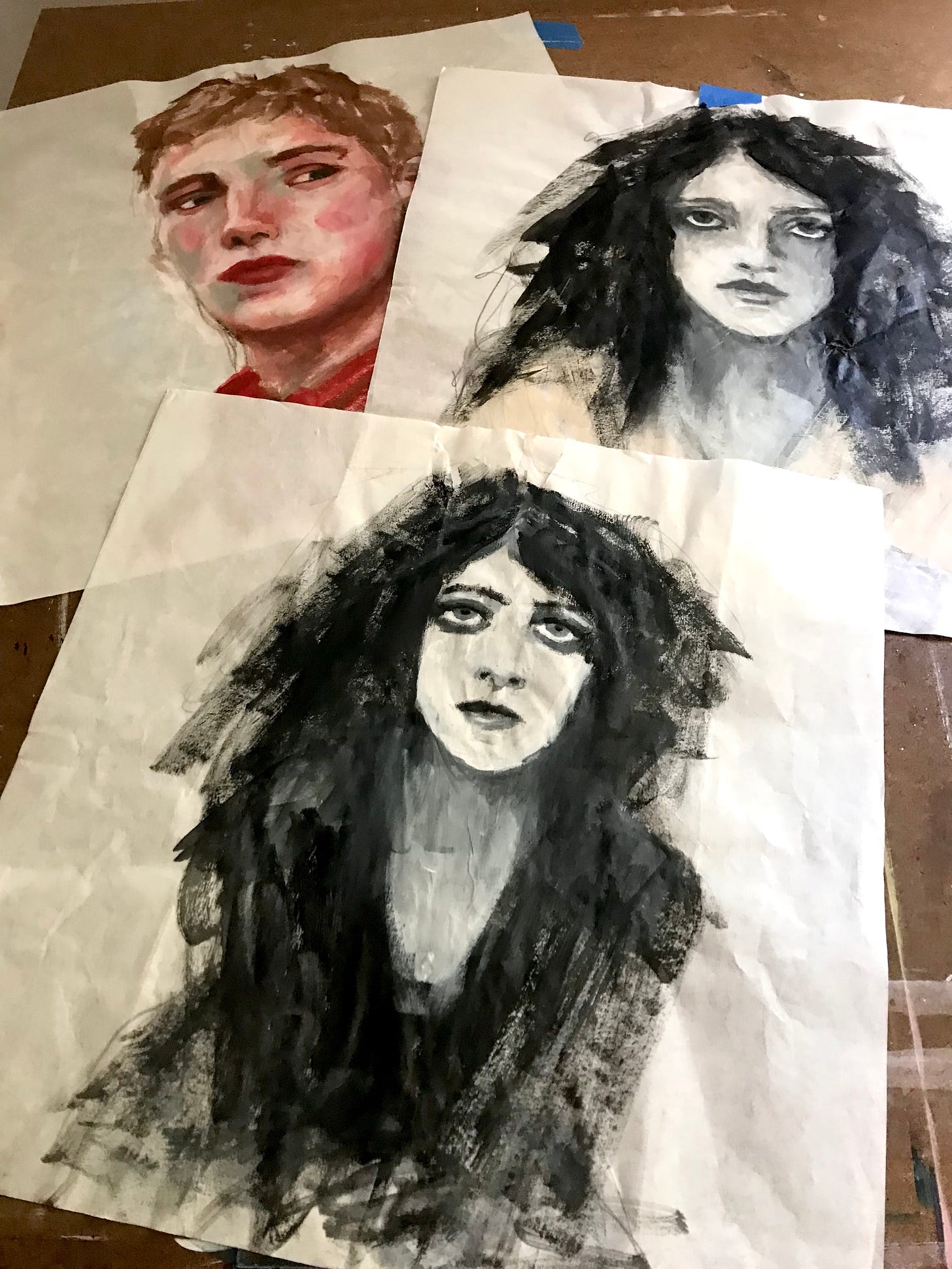 Ink paintings on rice paper