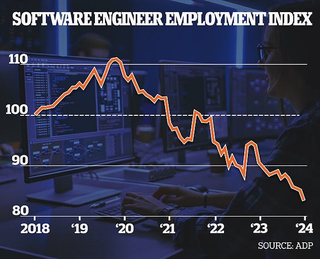 Software engineering jobs have taken a steep hit when it comes to employment, leading many struggling to find work. In fact, the only tech jobs that are still prospering are those involving AI