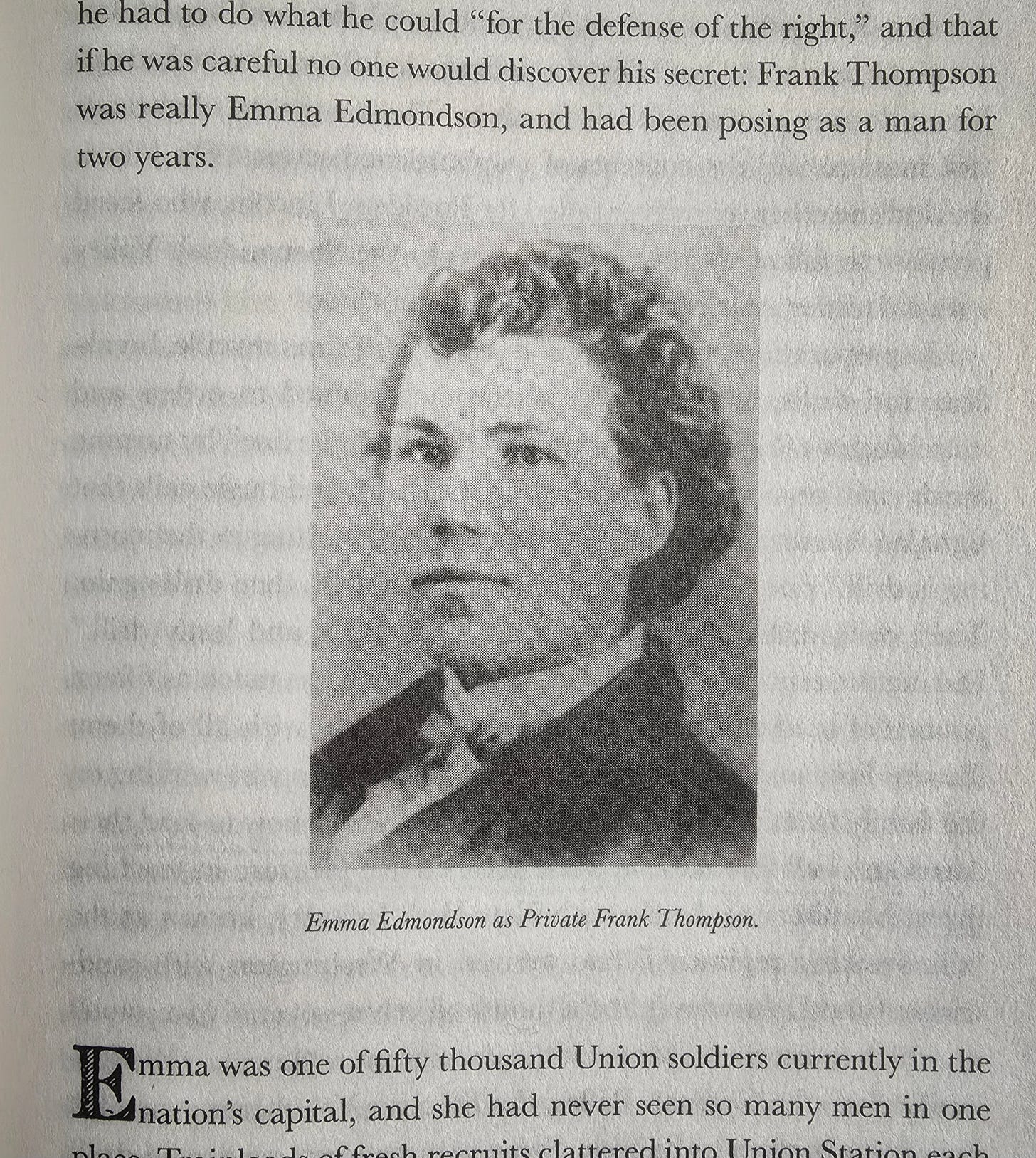 Emma Edmonds posing as Frank Thompson while fighting for the Union during the Civil War