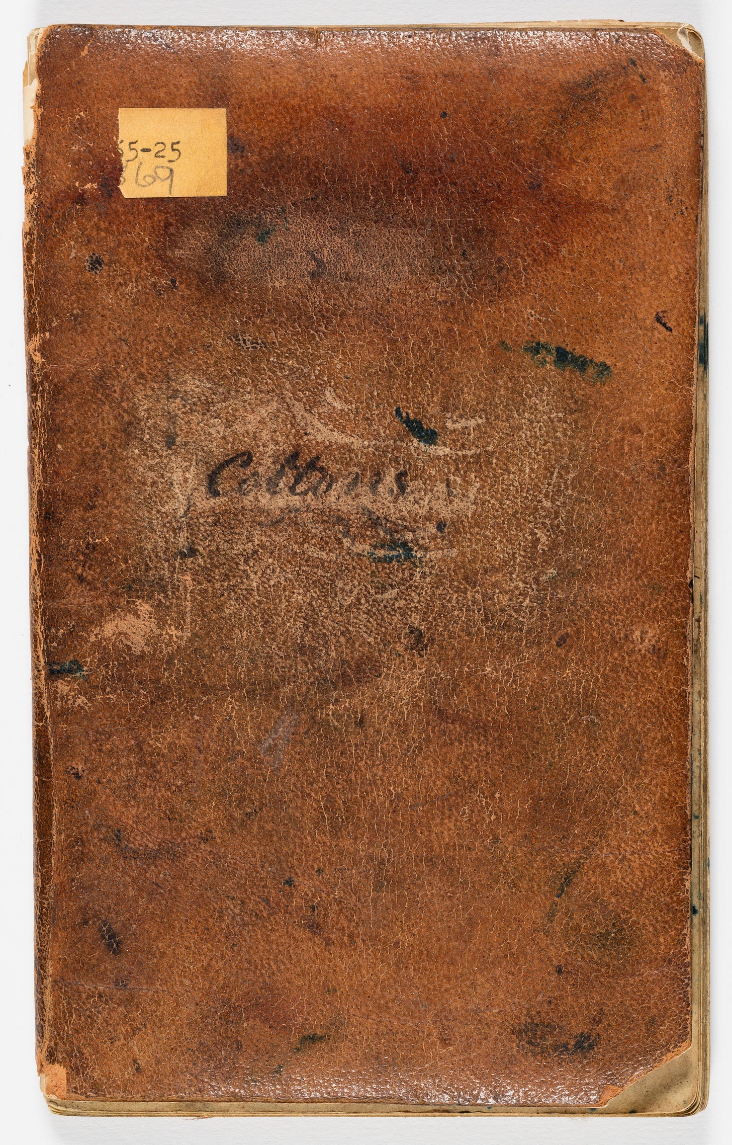 a old and worn leather bound book