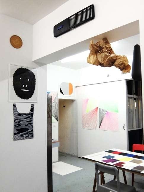 Pierre Charpin’s work space is decorated with eccentric artworks. This is where Charpin comes up with his creative ideas