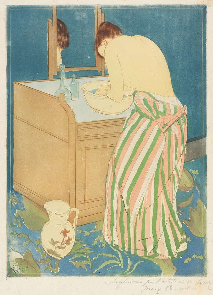 Mary Cassatt, Woman Bathing, 1890-1891, NGA 46728