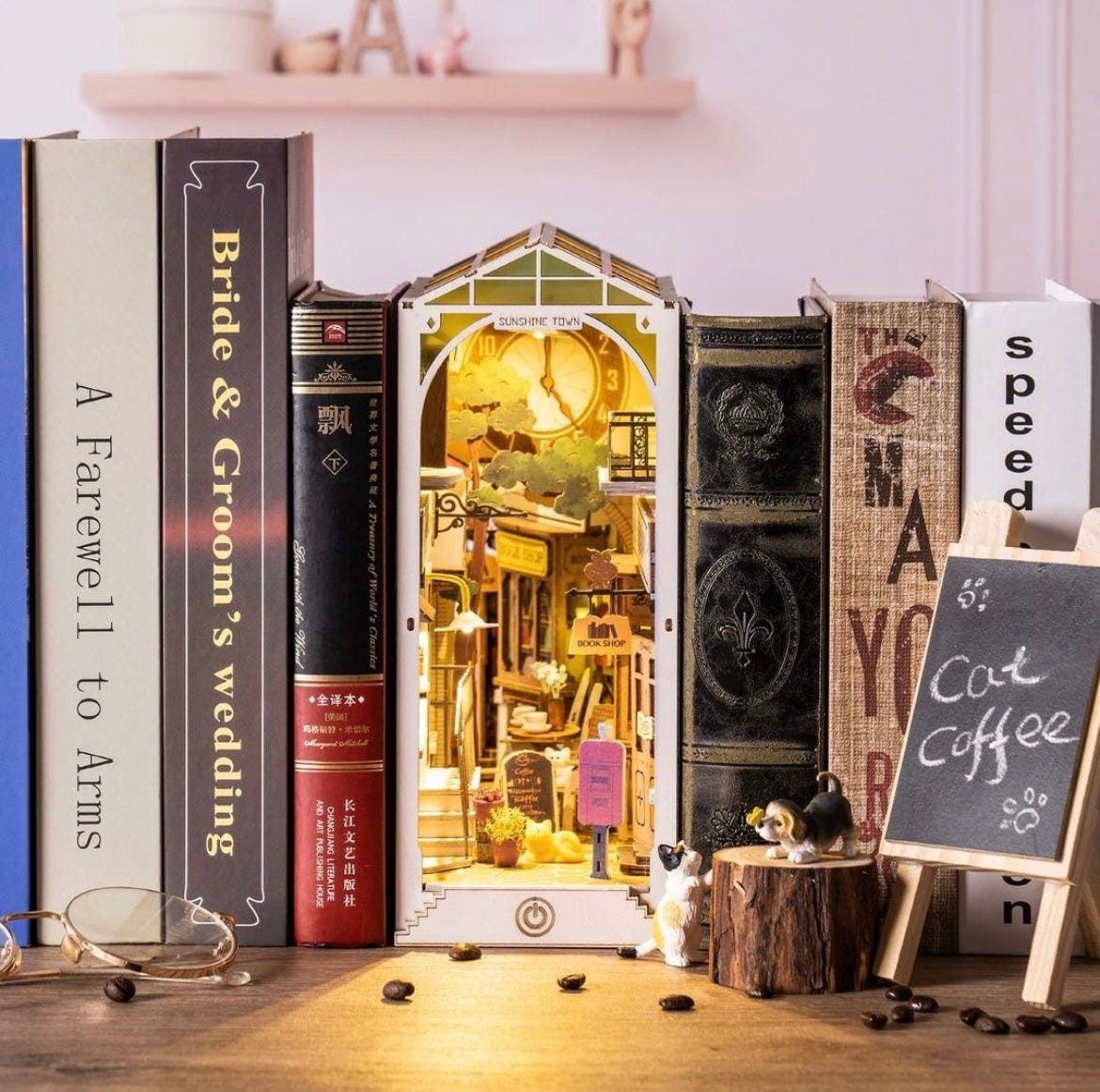 Sunshine Town Miniature Book Nook Shelf Insert | Anavrin – ByAnavrin